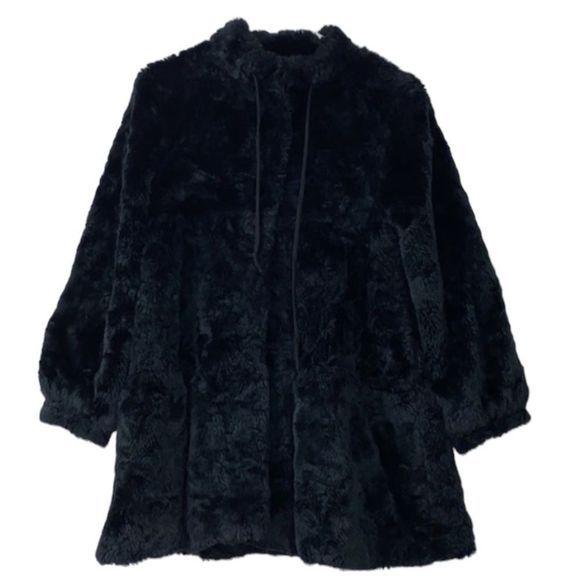Anthropologie Elevenses Faux Fur Oversized Swing Coat(Size 6) - Picture 2 of 7